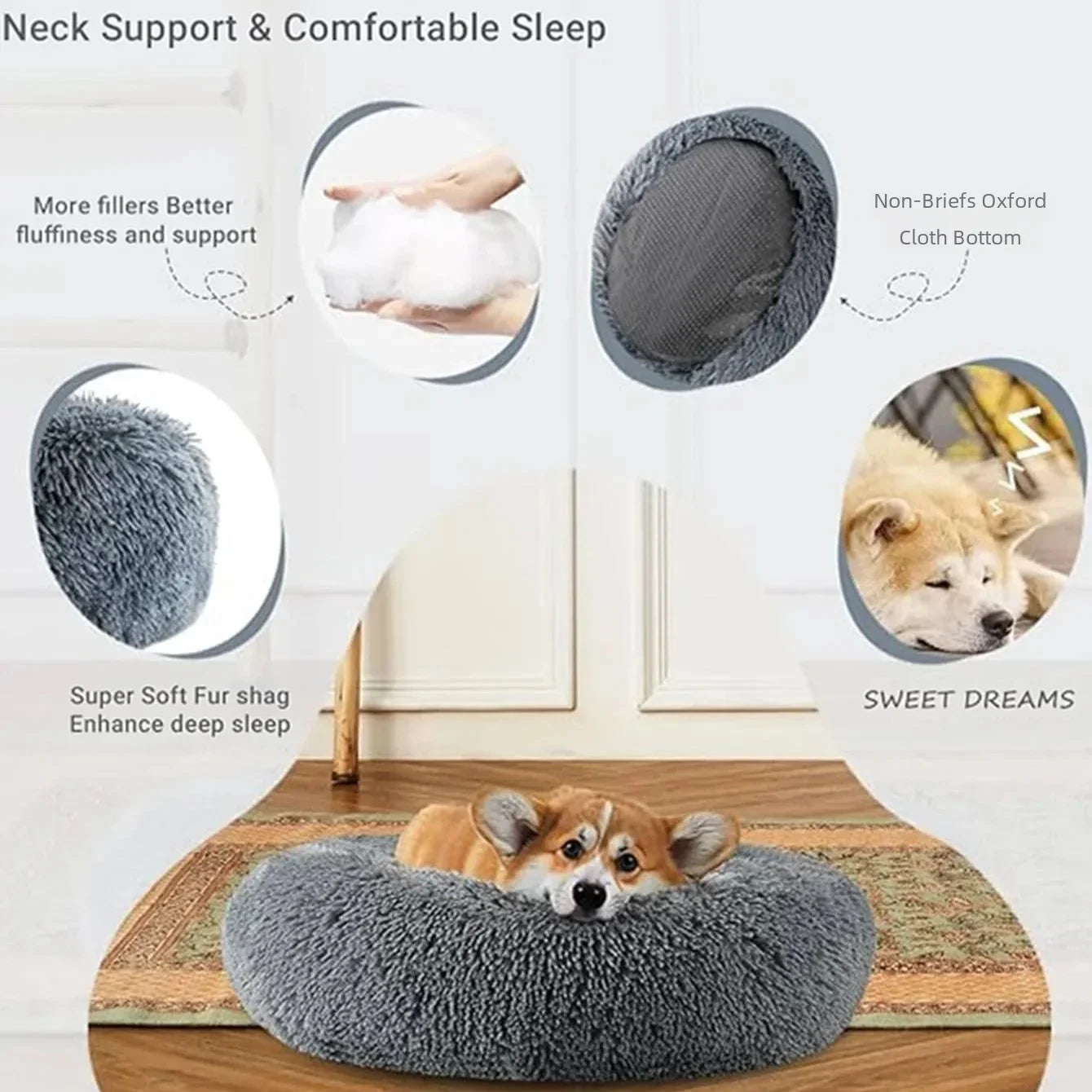 Calming Anti-Anxiety Donut Dog Bed